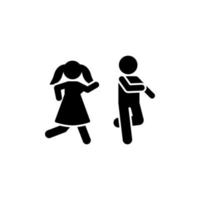 Boy, girl, play, run, game vector icon