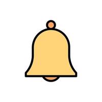 Bell Easter outline color vector icon