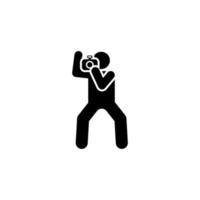 Picture, cameraman, posture pictogram vector icon