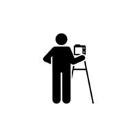 Journalist, outdoor, profession, man pictogram vector icon