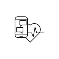 Heart, pulse, chat vector icon