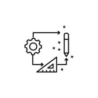 Gear pen ruler work vector icon