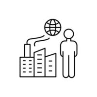 Building man fabric globe vector icon