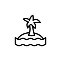 Island, palm, ocean vector icon