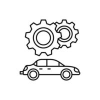 Two cogwheels, car repair vector icon