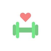 Gym dumbbell heart vector icon