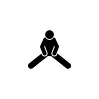 Man gym exercise with arrow pictogram vector icon