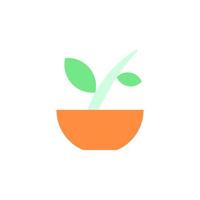 Bowl leaf herb vector icon