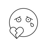 Broken heart, emotions vector icon