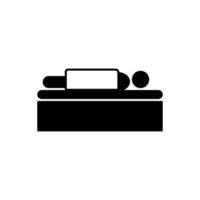 Man dead funeral bed vector icon