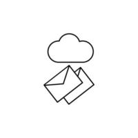 nube, mensaje, correo electrónico vector icono