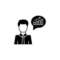 Businessman data analytics vector icon