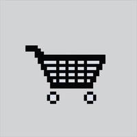 Pixel art illustration cart market. Pixelated cart. cart shop basket icon pixelated for the pixel art game and icon for website and video game. old school retro. vector