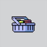 Pixel art illustration cart market. Pixelated cart. cart shop basket icon pixelated for the pixel art game and icon for website and video game. old school retro. vector