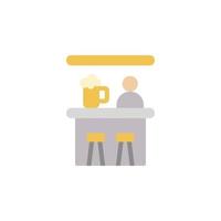 Bar table, beer vector icon