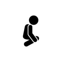 Man, squat vector icon