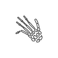 Fingers fracture bones vector icon