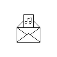Email, envelope, music vector icon
