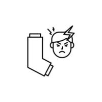 Inhaler, allergic face vector icon