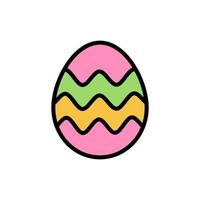 Egg Easter outline color vector icon