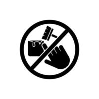 do not touch, paint vector icon