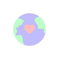 Heart, earth vector icon