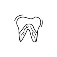Tooth nerve vector icon