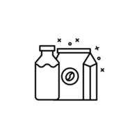 Milk, coffee, bag, bean vector icon