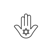 judío hamsa mano, judaísmo vector icono