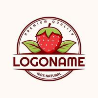 fresa logo plantilla, adecuado para granja, mercado, y restaurante vector