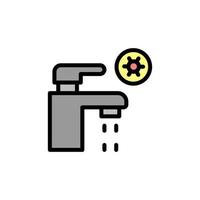 Water tap, coronavirus vector icon