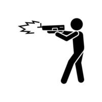 Man gun shoot vector icon