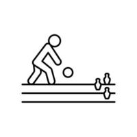 Bowling throw ball vector icon