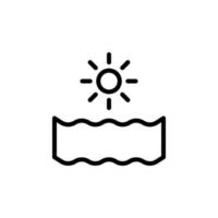 Sun, ocean vector icon