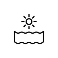 Sun, ocean vector icon