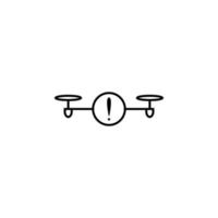 attention drone field outline vector icon