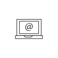 Laptop, email, send, message vector icon