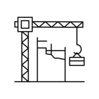Building zone line, outline vector sign, linear style pictogram vector icon