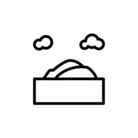 Island, clouds, ocean vector icon