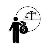 Oil, investor, money vector icon