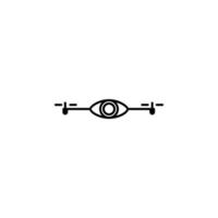 drone with camera field outline vector icon