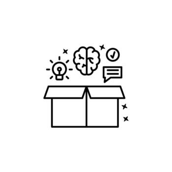 Box chat brain idea vector icon