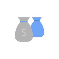 Bag, banking, savings, money two color blue and gray vector icon