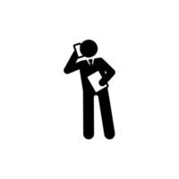 Businessman document phone call vector icon