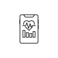 Smartphone heart rate vector icon