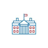 USA, white house vector icon