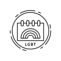 calendario, lgbt vector icono