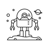 Spaceship cosmonaut, robot vector icon