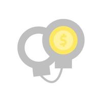 handcuffs dollar coin vector icon