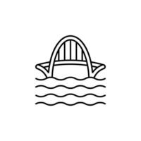 Bridge, sea vector icon